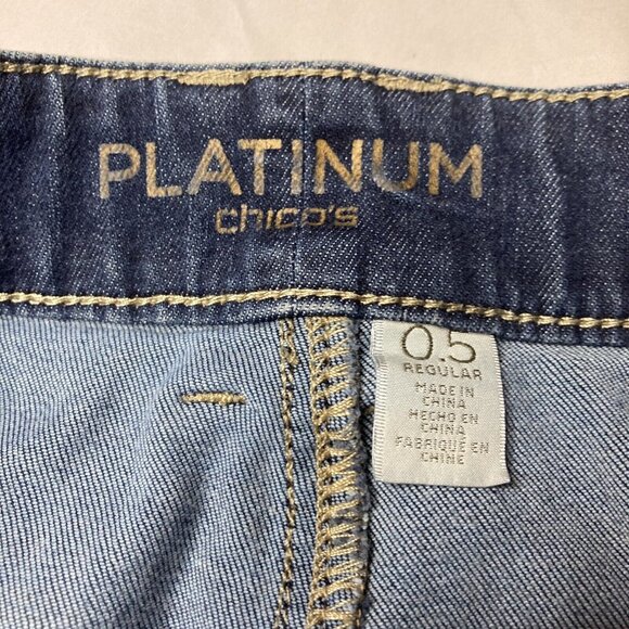 Platinum Chicos Slim Jeans Womens Size 0.5 6 Dark Wash Tapered i15 - Picture 2 of 3